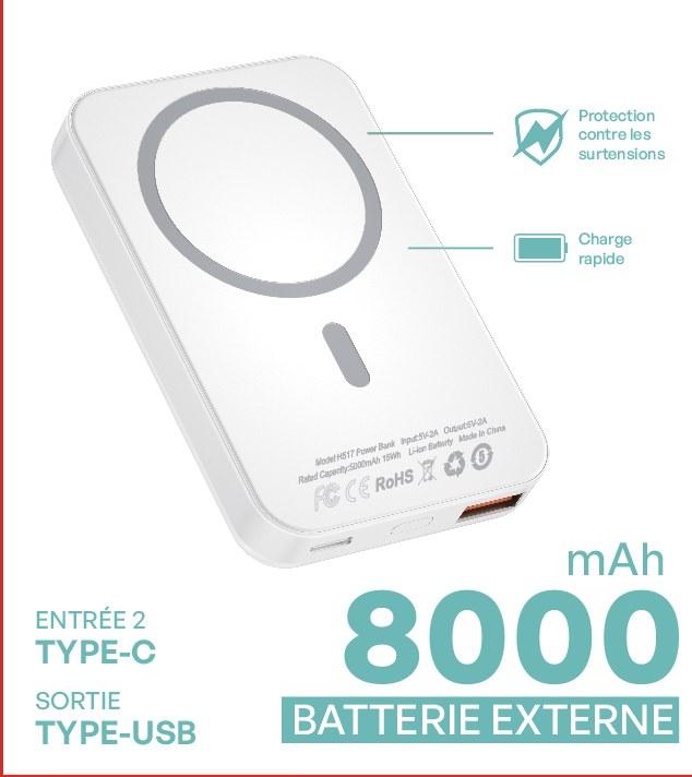 Batterie externe magnetique 12000mAh